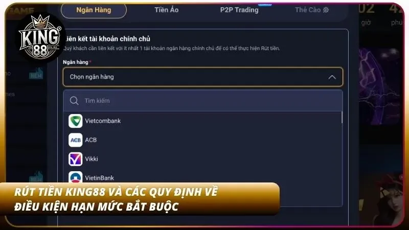 Mô tả hạn mức giao dịch và thời gian đổi thưởng nhanh chóng cho người chơi